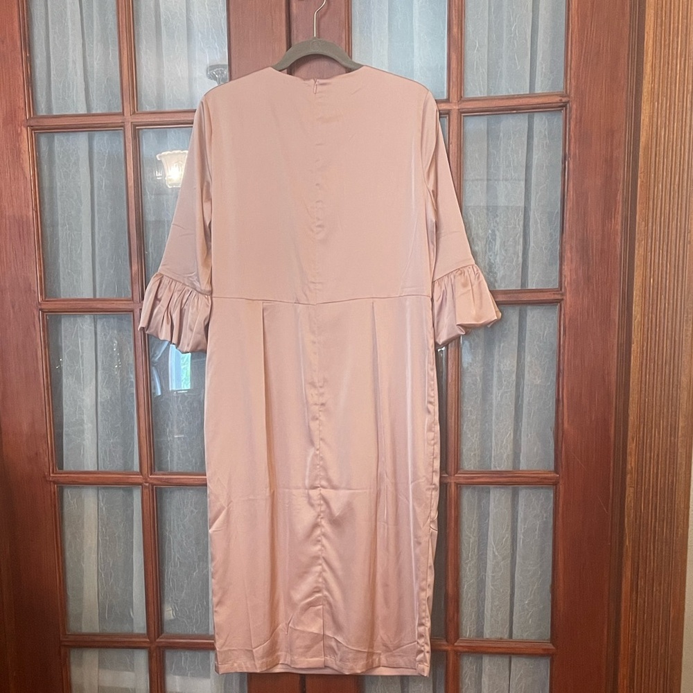 Pink Ruffle Sleeve Dress - Picture 3 of 5